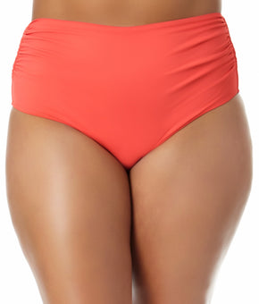 Anne Cole Women's High Waist Bikini Bottoms Swimsuit Red Plus Size 24W