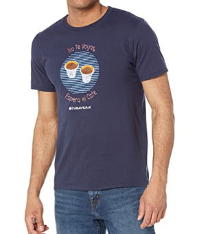 Cubavera Men's Short Sleeve Cotton Cafecito Crew T Shirt, Blues, Size M