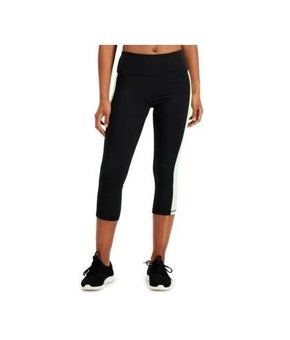 Ideology Leggings Womens Size XXL Black 2Fer Capri Noir Pistachio Colorblock