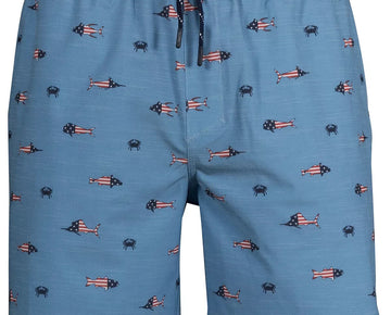 SALT LIFE Men's Red, White & Blue Aqua Board Shorts Size S MSRP $56