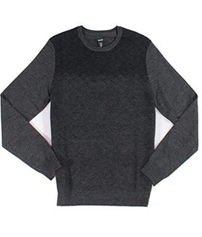 Alfani Mens Sweater Crewneck Pattern Knit Pullover Wool Dark Gray Size XL $85