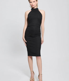 GUESS Women's Carmela Sleeveless Halter Keyhole Midi Dress Black Size L $128