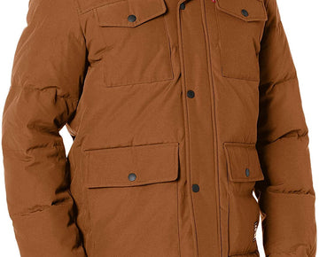 Levis Mens Big Tall Quilted Parka Jacket Standard Size M Worker Brown