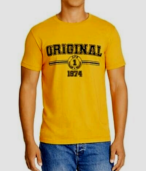 Original Paperbacks Mens Everett Vintage Sports Tee Yellow mustard Size M