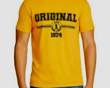 Original Paperbacks Mens Everett Vintage Sports Tee Yellow mustard Size M