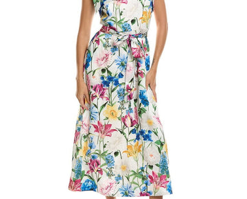 Anne Klein womens Tie Strap A-Line Dress, Size 10, White