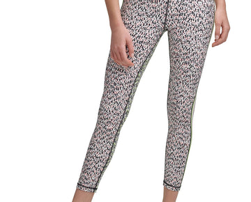 DKNY Womens Printed Side-Striped Leggings white Size S MSRP $60