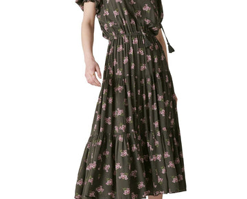 LUCKY BRAND Women's Boho Smocked Waist Maxi Dress Olive Green Size XXL MSRP $119