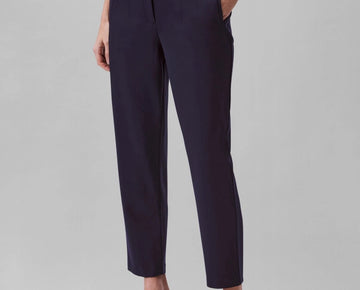 Calvin Klein Women's Ponte Cropped Straight-Leg Pants Navy Blue Size M MSRP $89