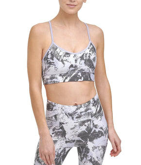 Dkny Sport Women's Printed Strappy Sports Bra Lavender purple SZ XL SALE $45