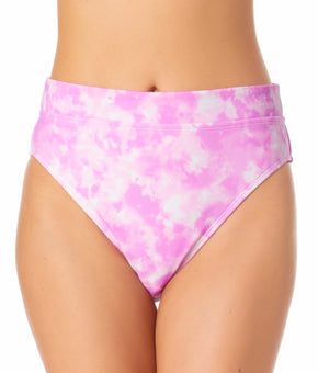 California Waves Junior Printed High Waist Bikini Bottoms Swimsuit Pink Size XS
