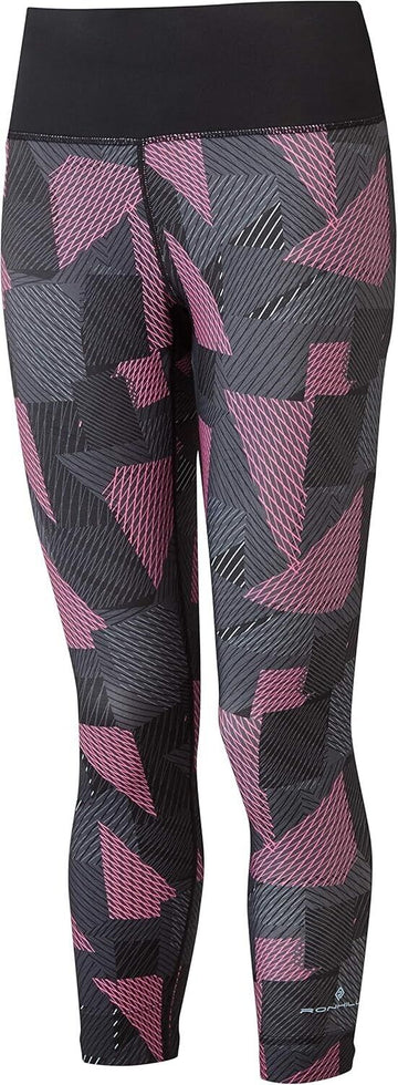 Ronhill Women's Life Crop Tight Black Pink Size 10