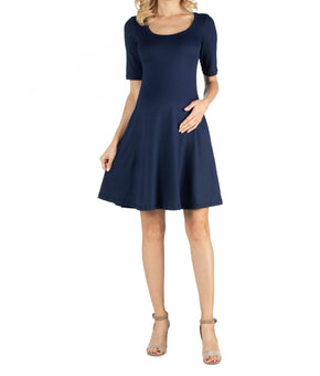 24seven Comfort Apparel Knee Length A Line Maternity Dress NAVY Size XL MSRP $55
