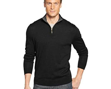 Clubroom Mens Navy Heather Mock Quarter-Zip Pullover Sweater Size XXL