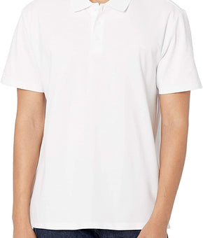Calvin Klein Mens Short Sleeve Dry Moisture Wicking Logo Polo Shirt Size L White