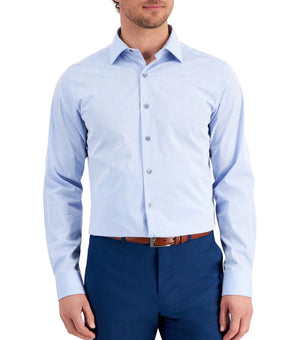 Alfani Mens Dobby Button Down Dress Shirt Light Blue Size 15/15.5 X 32/33 $60