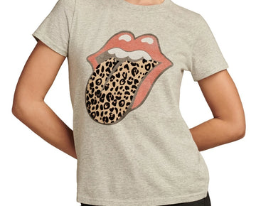 Lucky Brand Rollng Stones Animal Lips Cotton T-Shirt Gray Size XXL MSRP $50