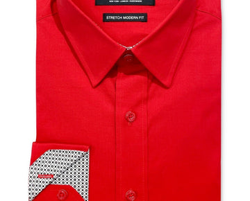 Nick Graham Men's Poplin Solid Dress Shirt Red Size 16/16.5x34/35 MSRP $70