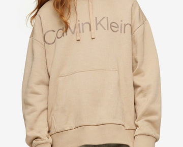 CALVIN KLEIN Men's Relaxed Fit Logo-Print Hoodie Brown Size XS MSRP $90