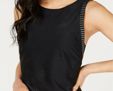 Nike Sport Mesh Layered Tankini Top Black Womens Black Size S MSRP $86