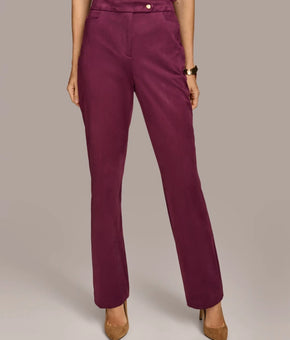 Donna Karan New York Straight-Leg Faux-Suede Pants Size 4 Plum Purple MSRP $119