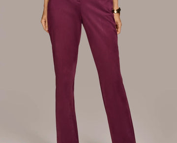 Donna Karan New York Straight-Leg Faux-Suede Pants Size 4 Plum Purple MSRP $119
