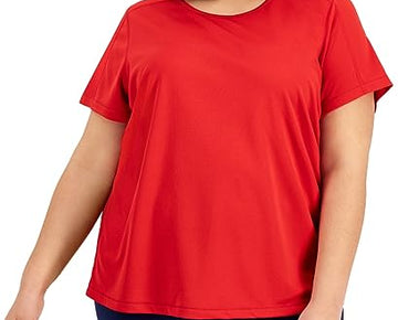 ID Ideology Women's Birdseye Mesh T-Shirt Red Size 3X Plus