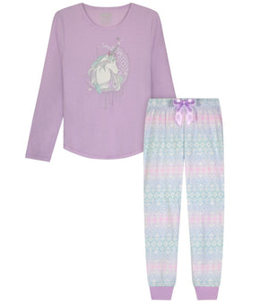 Sleep On It Big Girls Pajama Set 2 Piece Purple Size M (10-12) MSRP $42
