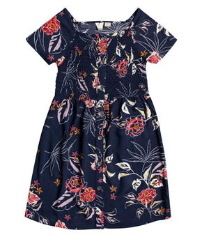 ROXY Big Girls Piece of Joy Dress Blue Navy Size 12/L