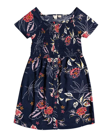 ROXY Big Girls Piece of Joy Dress Blue Navy Size 12/L