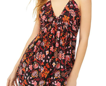 Free People Pixie Cross Back Tunic Top in Dark Combo Size M Pink MSRP $108