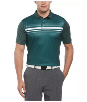PGA TOUR Mens Athletic-Fit Stripe Perf Sycamore Green Size S MSRP $68