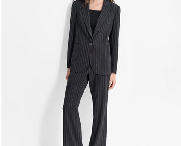 DKNY Women's Studded Pinstriped Single-Button Blazer Black Size 0 MSRP $169