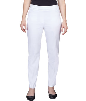Alfred Dunner Women's Petite Classic Allure Fit Short Length Pant White Size 12P