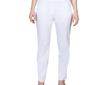 Alfred Dunner Women's Petite Classic Allure Fit Short Length Pant White Size 12P