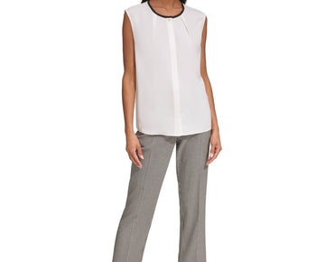 KARL LAGERFELD PARIS Karl Lagerfeld Scoop-Neck Top White Size XL MSRP $79