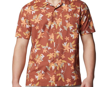 Columbia Men's Arrow Springs Short-Sleeve Button-Up Shirt BROWN Size M MSRP $50