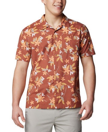 Columbia Men's Arrow Springs Short-Sleeve Button-Up Shirt BROWN Size M MSRP $50
