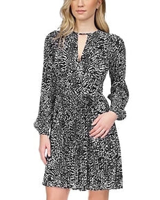 Michael Kors Women's Key-Hole Neck Animal-Print Blouse, Size XS MSRP $185