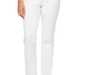 Gloria Vanderbilt Women Petites Ankle Slimming Straight Leg Jeans White Size 12P