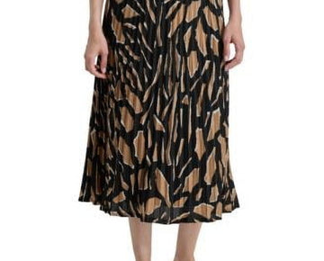 DKNY Womens Pull-On Printed Midi S Abs Geo Size L