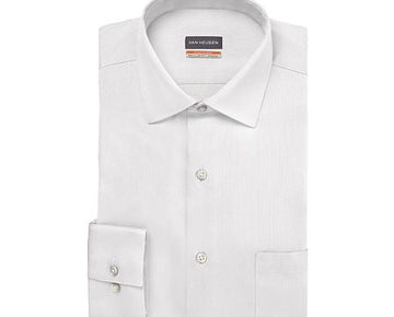 Van Heusen Men Regular fit Long Sleeve Button-Up Shirt 16-16 1/2 34-35 White