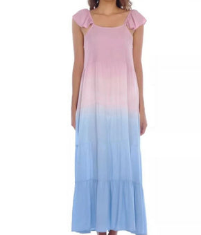 Raviya Women's Mauve Ombre Maxi Coverup Dress Women's Swimsuit, Size L Blue Pink
