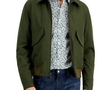Michael Kors Mens Bomber Jacket Ivy Olive Green Size M MSRP $298
