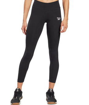 Reebok Women's Mid-rise Full Length Small Logo Leggings Black Size XS