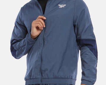 Reebok Men Regular fit Track Jacket Coat Size S Blue Solid
