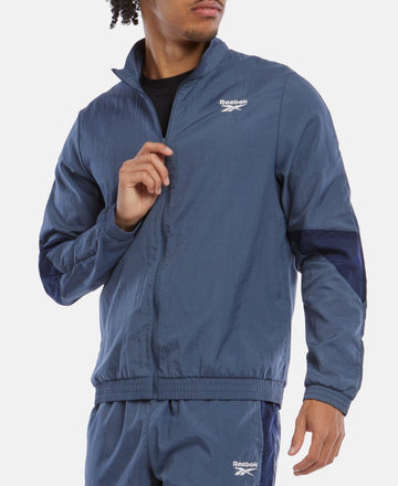 Reebok Men Regular fit Track Jacket Coat Size S Blue Solid