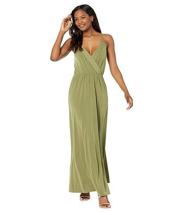 check-MICHAEL KORS Grommet Faux-Wrap Maxi Dress Olive Green Size M MSRP $140