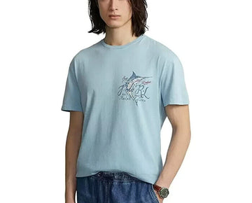 Polo Ralph Lauren Cotton Garment Dyed Logo Graphic Tee Blue Size XL MSRP $99