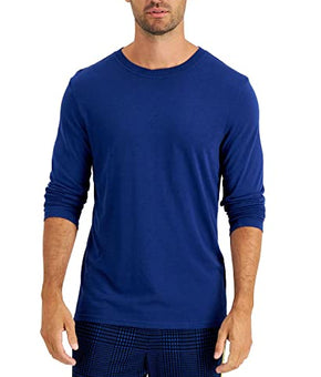Club Room Mens Sleepwear Crewneck Long Sleeve Sleepshirt Blue Size XL